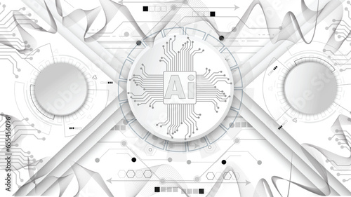 Chatbot OpenAi and line technology network background. Smart AI or Artificial Intelligence vector illustration using Chatbot.Digital technology and Abstract background concept.