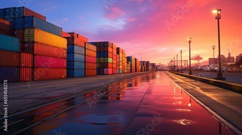 cargo container in a harbor dock