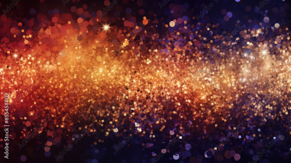 Naklejka premium Elegant Sparkles in Light Gold and Purple Background