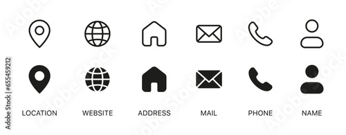 Contact us icon. Web icons set , home, address, location, map, pin, chat, message, mail, envelope, globe, world, call, phone, telephone, profile, user, website, icon, signs. communication contact icon