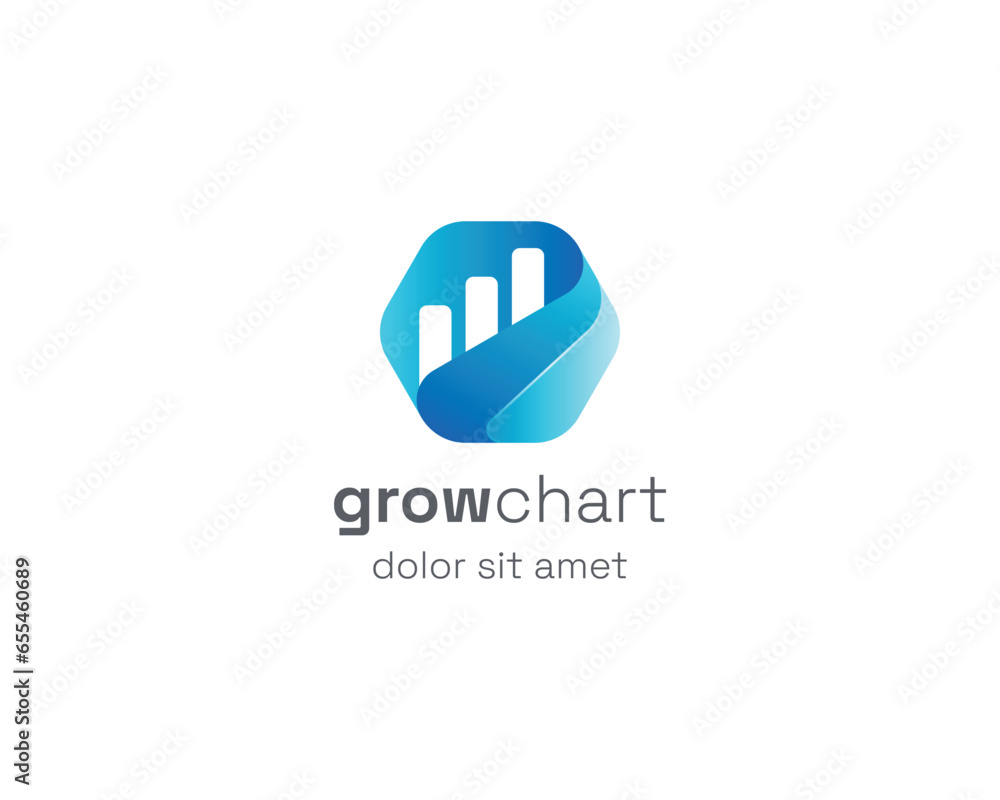 Growing chart business finance logo Growing chart business finance logo