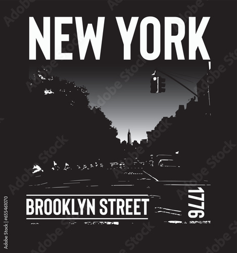 Photo based and Typographic illustration of new york . tee shirt graphics. print. vector
