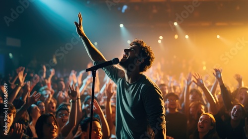 The Artist Singing At a Crowded Concert photo