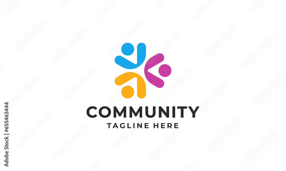Community people, Social community, Human family logo abstract design vector