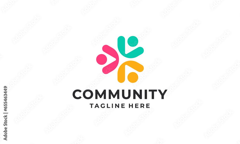 Fototapeta premium Community people, Social community, Human family logo abstract design vector
