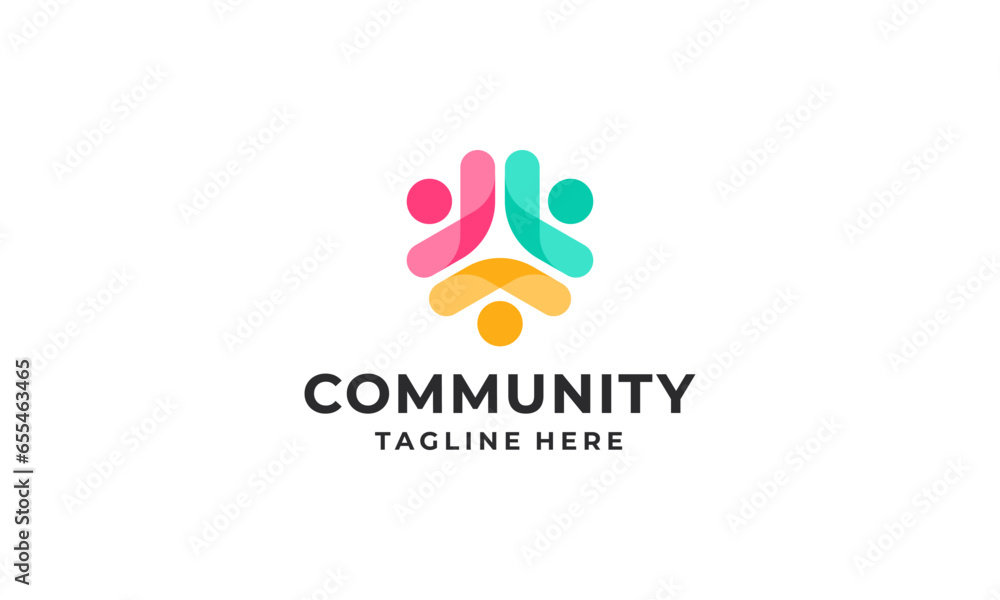 Community people, Social community, Human family logo abstract design vector