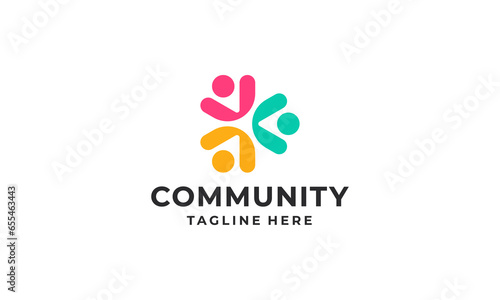 Community people, Social community, Human family logo abstract design vector