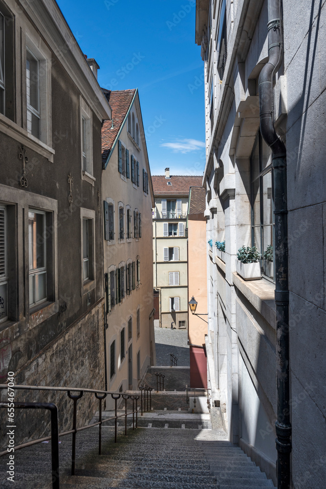 Panorama of old town of city of Lausanne, Switzerland Panorama of old town of city of Lausanne, Switzerland