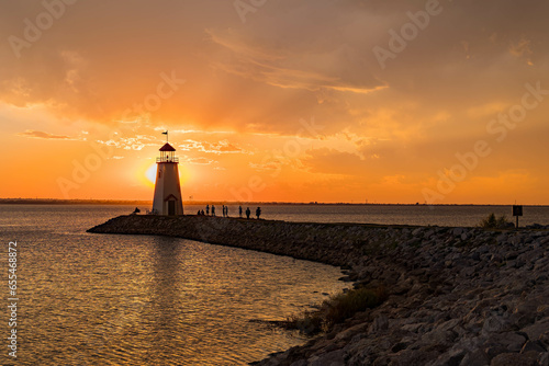 Sunset landscape around Lake Hefner photo