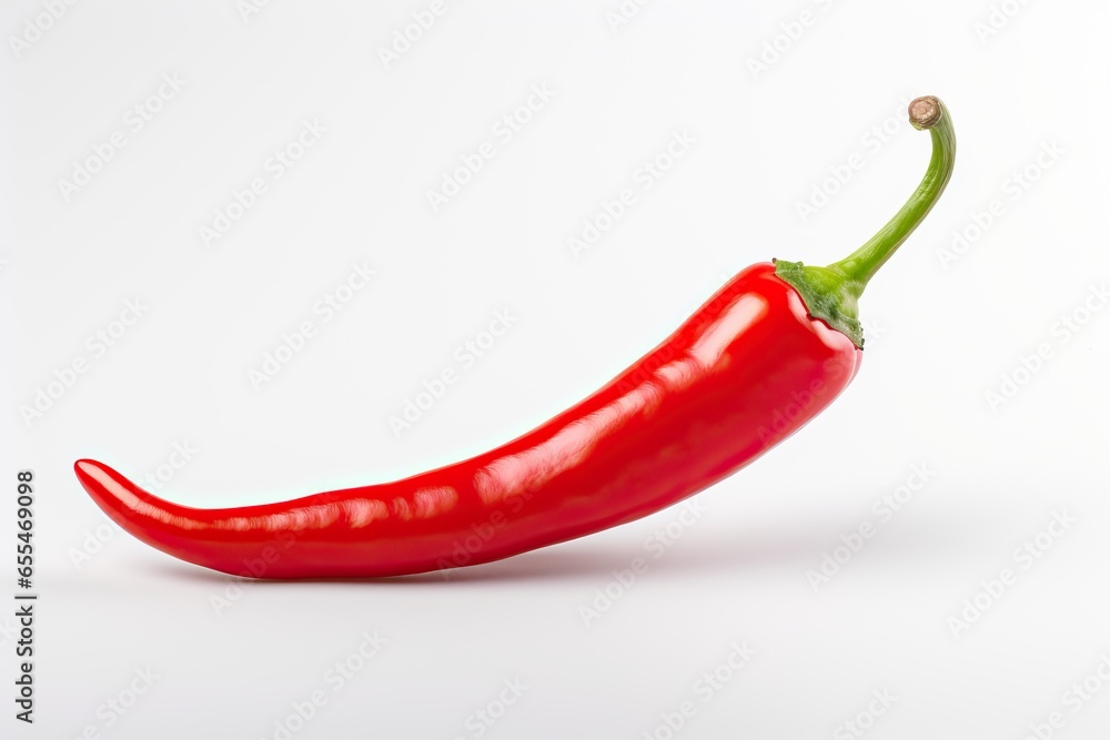 Chili pepper isolated on a white background. One chili hot pepper Chili pepper isolated on a white background. One chili hot pepper