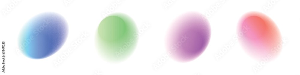 Circular shape with a holographic gradient, light noise and blur effects. Flat vector illustration isolated on white background. Circular shape with a holographic gradient, light noise and blur effects. Flat vector illustration isolated on white background.
