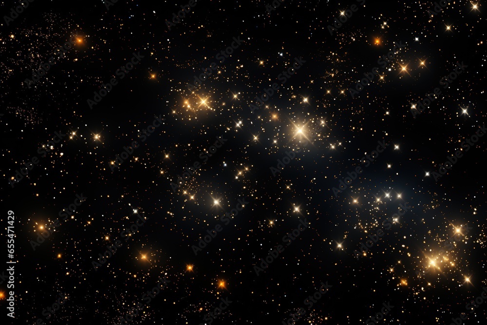 Image of stars floating over light spots on black background