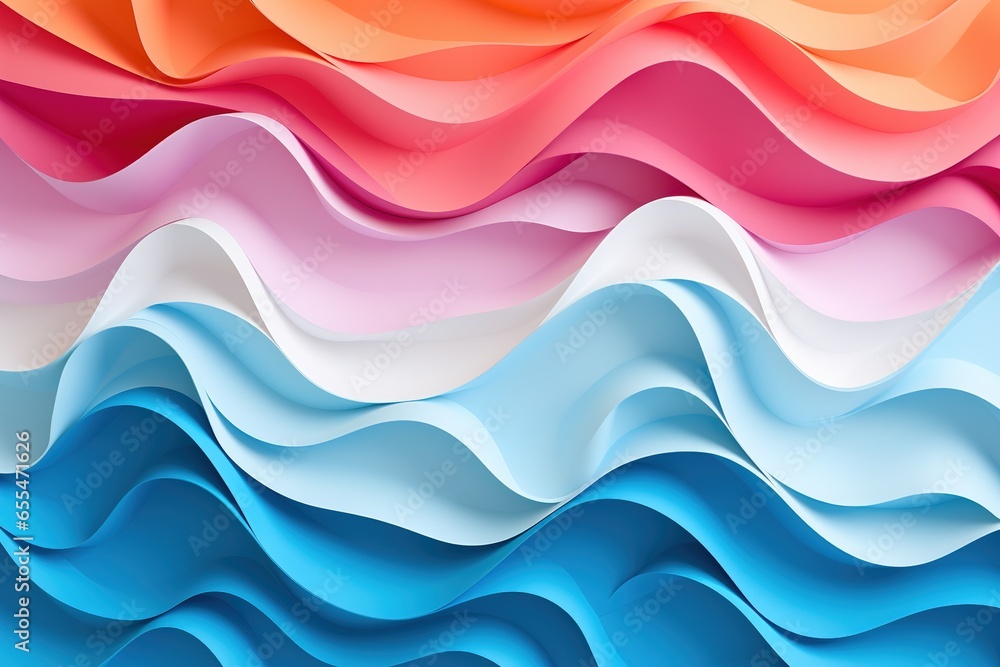 Square of black paper with copy space on red waves of paper on pastel color background Square of black paper with copy space on red waves of paper on pastel color background