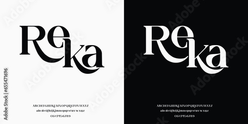Modern Bold Serif Font Alphabet Display Elegant Logo Logotype