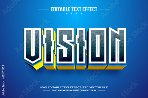 Vision 3D editable text effect template
