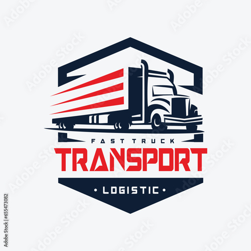 Truck Trailer Transport Logistics Logo Design For Delivery Express Cargo Company