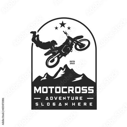 Enduro logo motocross offroad motorcycle adventure extreme emblem