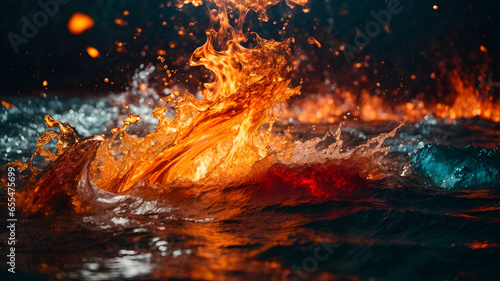 fire and cold water fight, Heat and Cold concept © Vishani 
