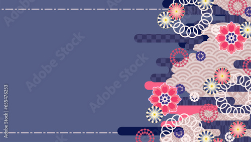 秋イメージの和風背景、16:9サイズ