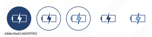 Battery icon vector. battery Charging sign. battery charge level