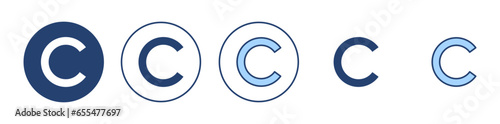 Copyright icon vector. copyright sign and symbol