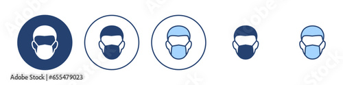 Free Download Mask icon vector. Medical mask sign and symbol. Man face with mask icon. Safety breathing mask - GFXLoad