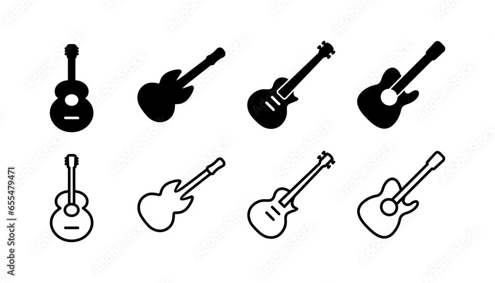 Guitar icon vector. musical instrument sign