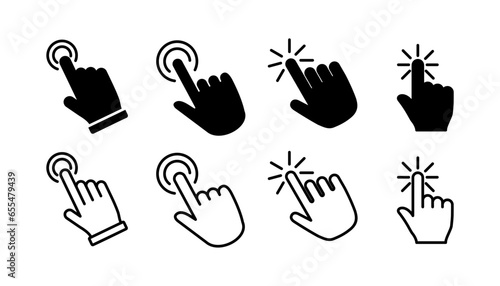hand click icon vector. clicking finger icon. pointer icon