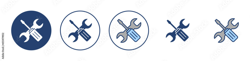 Repair tools icon vector. tool sign and symbol. setting icon. Wrench and screwdriver. Service Repair tools icon vector. tool sign and symbol. setting icon. Wrench and screwdriver. Service