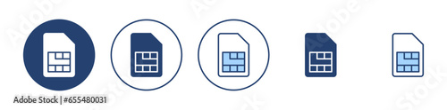 Sim card icon vector. dual sim card sign and symbol