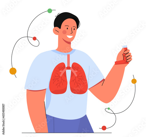 Man with asthma vector concept