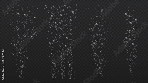Set of bubbbles stream on copy space vector