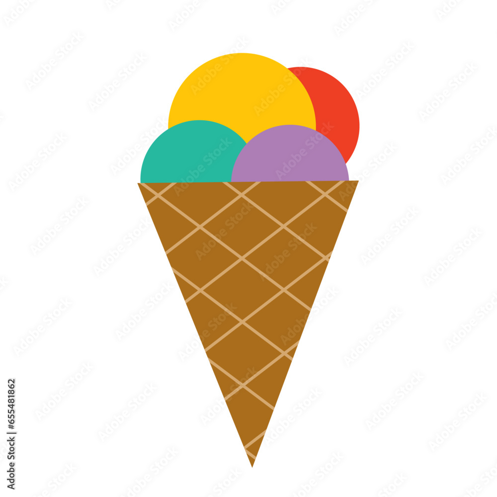 vector ice cream coloured on white vector ice cream coloured on white