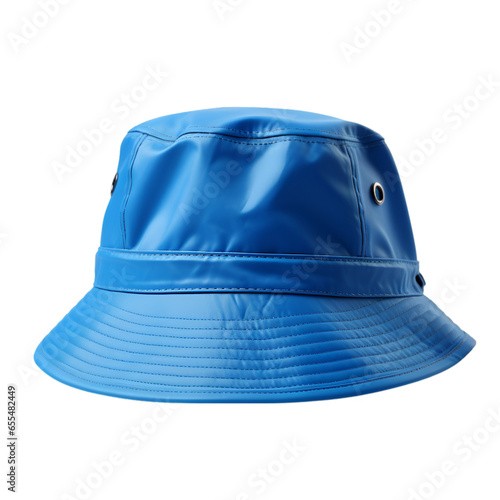 Blue Bucket Hat Isolated on Transparent or White Background, PNG