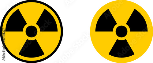 Vászonkép Nuclear Hazard Ionizing Radiation Danger X Rays Trefoil Warning Symbol Black and Yellow Icon Set