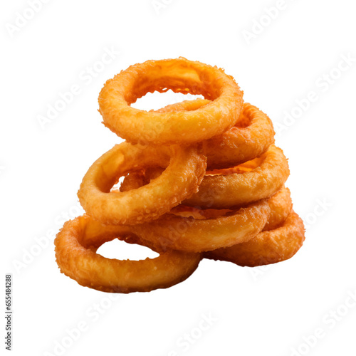 Onion Rings Isolated on Transparent or White Background, PNG