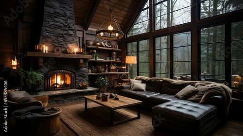 Cozy Living Room with Fireplace  © Abdul