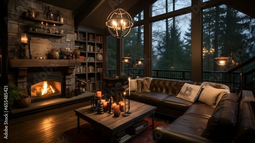 Cozy Living Room with Fireplace 