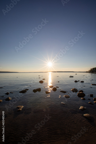 Sunset on Georgian Bay as viewed from Awenda Provincial Park Beach 4. photo