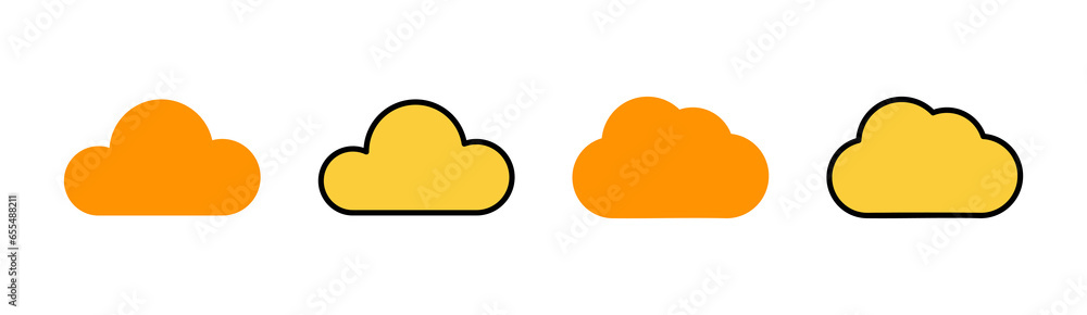 Cloud icon set for web and mobile app. cloud sign and symbol Cloud icon set for web and mobile app. cloud sign and symbol