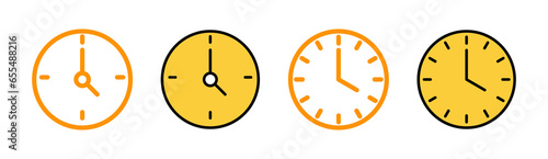 Clock icon set for web and mobile app. Time sign and symbol. watch icon