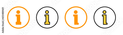 Information sign icon set for web and mobile app. about us sign and symbol. question mark icon