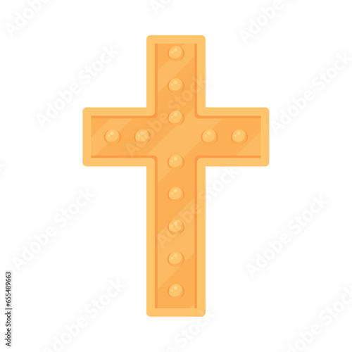 catholic cross with dots