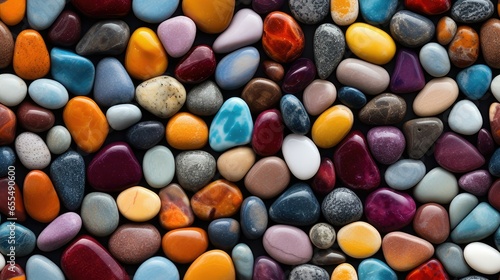 seamless repeatable pattern of colorful rocks and pebbles that can be repeated to create an endless pattern.