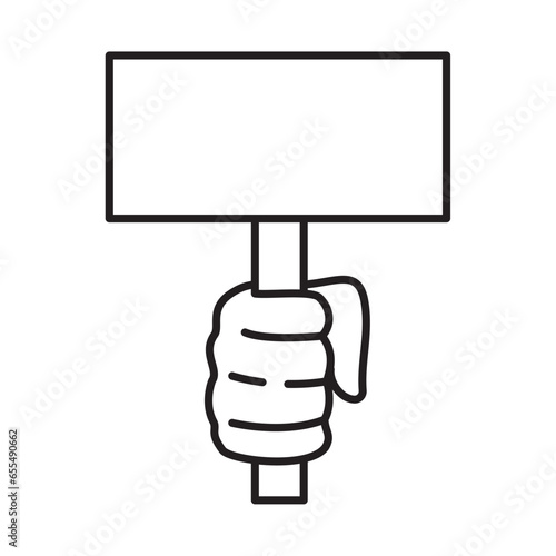 activist hand with poster illustration