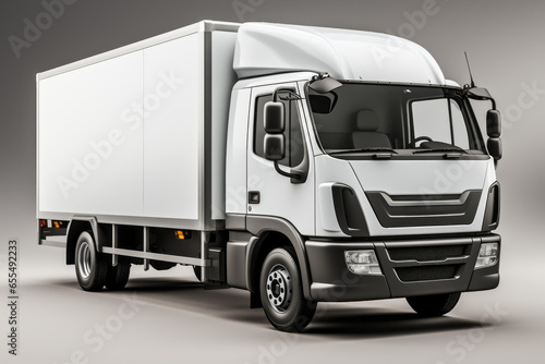 Retail delivery and service truck. Transport logistics concept. Background with selective focus and copy space
