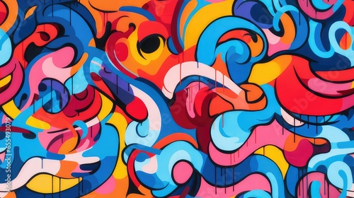 seamless repeatable pattern of graffiti urban spray paint art that can be repeated to create an endless pattern. generative AI
