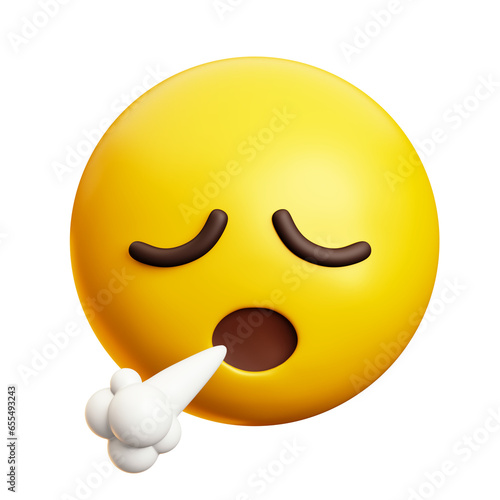 sigh emoji, 3d style emoticon