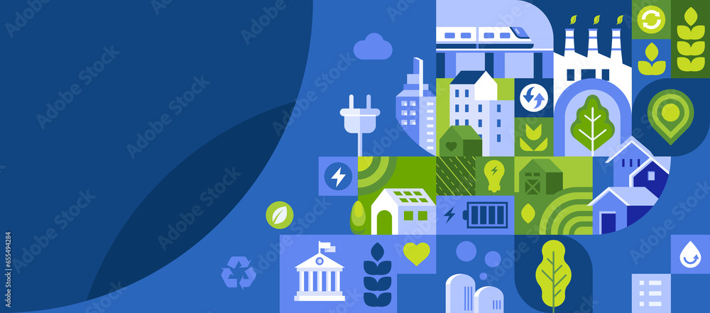 ESG Business horizontal banner background