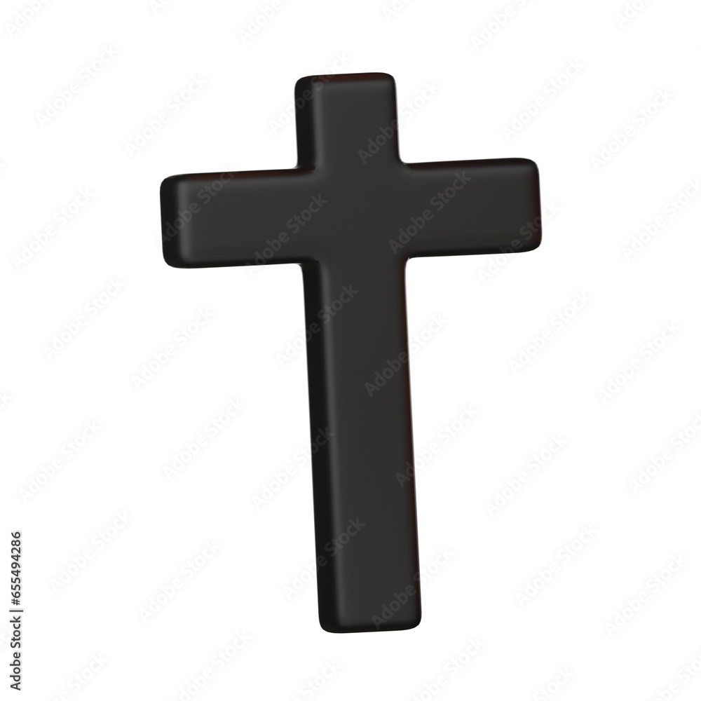 The crucifix cute Halloween-themed icon on a white background is used for Halloween decoration, 3D illustration. The crucifix cute Halloween-themed icon on a white background is used for Halloween decoration, 3D illustration.